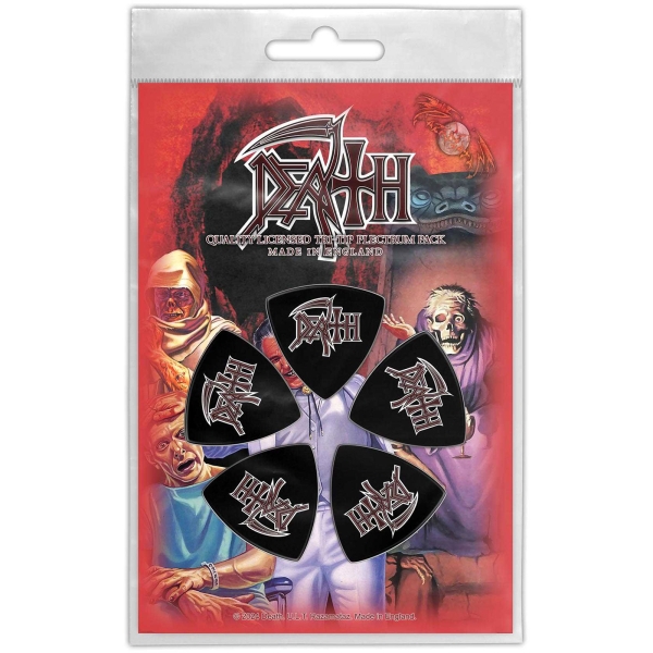 Death - Tri-Tip Plectrum Pack: Logo ryhmässä MERCHANDISE / Merch / Kommande / Hårdrock @ Bengans Skivbutik AB (5676560)