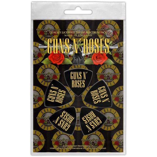 Guns N' Roses - Tri-Tip Plectrum Pack: Logo ryhmässä MERCHANDISE / Merch / Kommande / Hårdrock @ Bengans Skivbutik AB (5676562)