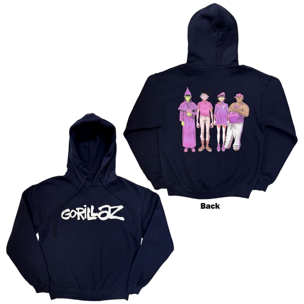 Gorillaz - Unisex Pullover Hoodie: Cracker Island (Navy Blue) (Back Print) ryhmässä MERCHANDISE / Hupparit / Kommande / Pop-Rock @ Bengans Skivbutik AB (5676576r)