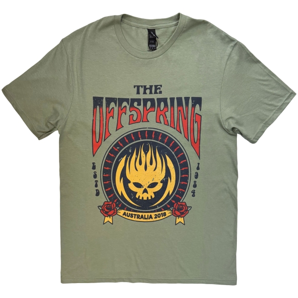 The Offspring - Unisex T-Shirt: Australia 2018 (Green) ryhmässä MERCHANDISE / T-paita / Kommande / @ Bengans Skivbutik AB (5676579r)