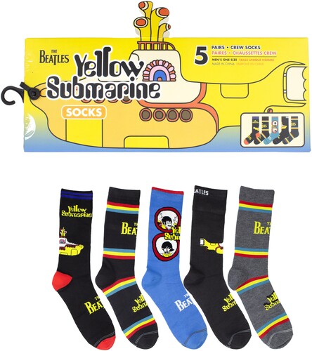 The Beatles - Yellow Submarine - Crew Socks (Assorted Styles 5 Pack Gift Box) ryhmässä MERCHANDISE / Strumpor / Pop-Rock @ Bengans Skivbutik AB (5680193)