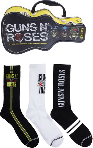 Guns N' Roses - Crew Socks (3 Pack Collector Guitar Shape Tin) ryhmässä MERCHANDISE / Strumpor / Heavy Metal @ Bengans Skivbutik AB (5680196)