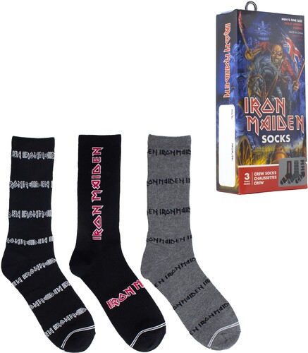 Iron Maiden - Crew Socks (Assorted Styles 3 Pack Gift Box) ryhmässä MERCHANDISE / Strumpor / Heavy Metal @ Bengans Skivbutik AB (5680201)