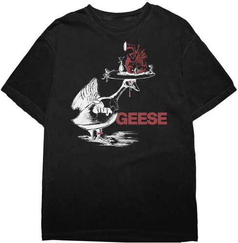 Geese - Head On Platter - T-Shirt (Black) ryhmässä MERCHANDISE / T-paita / Pop-Rock @ Bengans Skivbutik AB (5680224r)