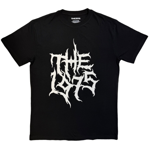 The 1975 - Metal Logo Mono Uni Bl T-Shirt ryhmässä MERCHANDISE / T-paita / Kommande / Pop-Rock @ Bengans Skivbutik AB (5680720r)