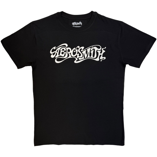 Aerosmith - Logo Mono Uni Bl T-Shirt ryhmässä MERCHANDISE / T-paita / Kommande / Hårdrock @ Bengans Skivbutik AB (5680721r)
