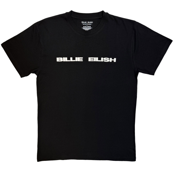 Billie Eilish - Logo Mono Uni Bl T-Shirt ryhmässä MERCHANDISE / T-paita / Kommande / Pop-Rock @ Bengans Skivbutik AB (5680727r)