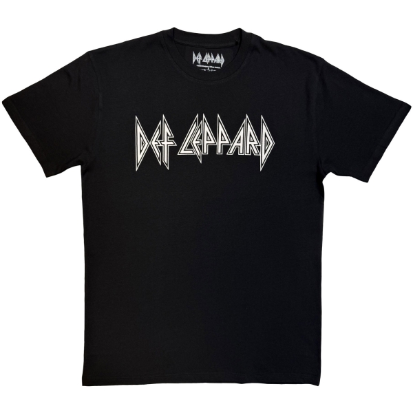 Def Leppard - Logo Mono Uni Bl T-Shirt ryhmässä MERCHANDISE / T-paita / Kommande / Hårdrock @ Bengans Skivbutik AB (5680734r)
