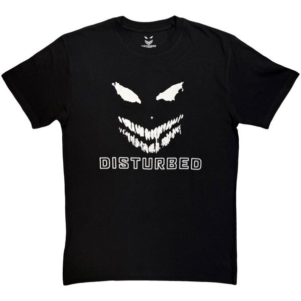 Disturbed - Logo Mono Uni Bl T-Shirt ryhmässä MERCHANDISE / T-paita / Kommande / Hårdrock @ Bengans Skivbutik AB (5680735r)