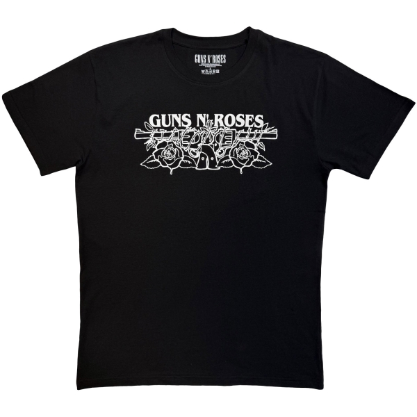 Guns N Roses - Logo Mono Uni Bl T-Shirt ryhmässä MERCHANDISE / T-paita / Kommande / Hårdrock @ Bengans Skivbutik AB (5680752r)