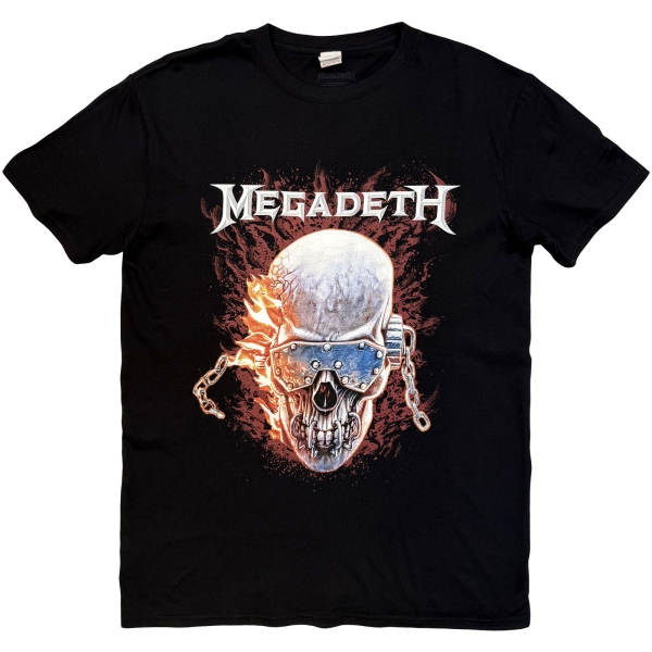 Megadeth - Vic & Flames Uni Bl T-Shirt ryhmässä MERCHANDISE / T-paita / Kommande / Hårdrock @ Bengans Skivbutik AB (5680762r)