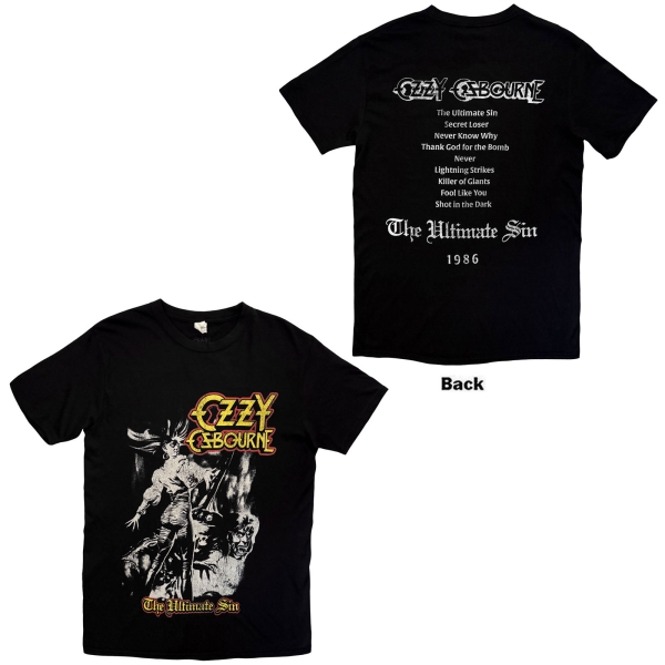 Ozzy Osbourne - Ultimate Sin Tribute Uni Bl T-Shirt ryhmässä MERCHANDISE / T-paita / Kommande / Hårdrock @ Bengans Skivbutik AB (5680772r)