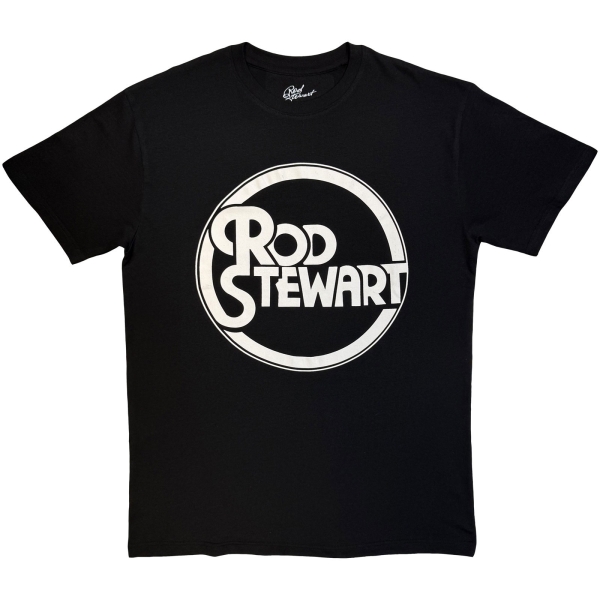 Rod Stewart - Circle Logo Mono Uni Bl T-Shirt ryhmässä MERCHANDISE / T-paita / Kommande / Pop-Rock @ Bengans Skivbutik AB (5680781r)