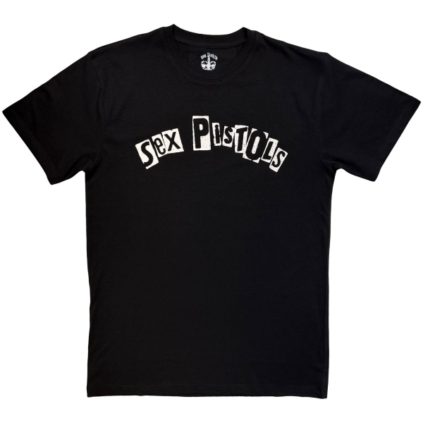 Sex Pistols - Logo Mono Uni Bl T-Shirt ryhmässä MERCHANDISE / T-paita / Kommande /  @ Bengans Skivbutik AB (5680794r)