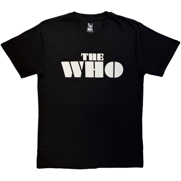 The Who - Block Logo Mono Uni Bl T-Shirt ryhmässä MERCHANDISE / T-paita / Kommande / Pop-Rock @ Bengans Skivbutik AB (5680799r)