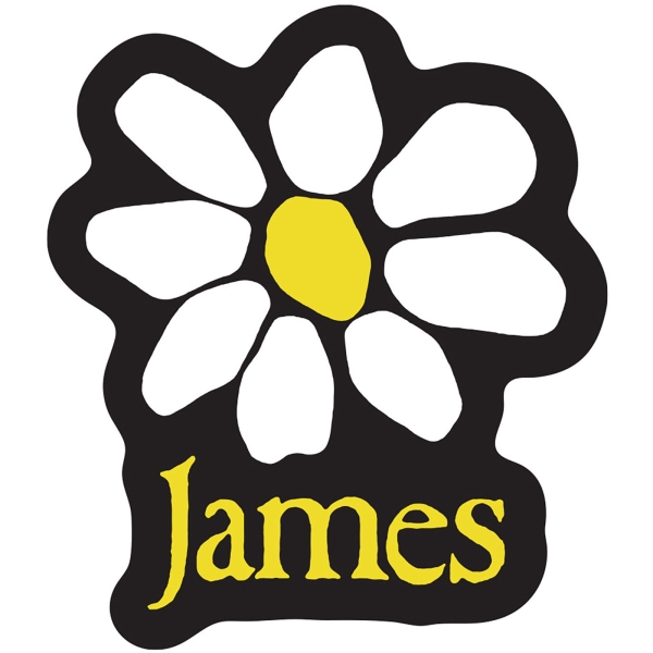 James - Yellow Logo White Daisy Sticker ryhmässä MERCHANDISE / Merch / Kommande / Pop-Rock @ Bengans Skivbutik AB (5680923)