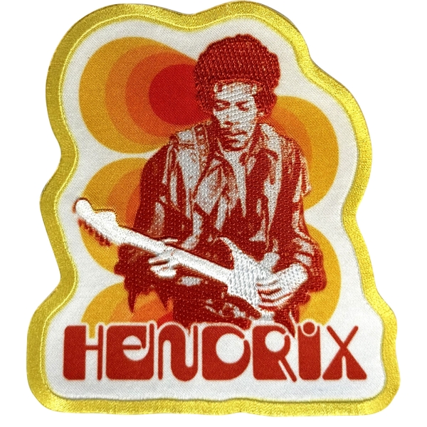 Jimi Hendrix - Jimi & Guitar Woven Patch ryhmässä MERCHANDISE / Kangasmerkki / / @ Bengans Skivbutik AB (5680928)