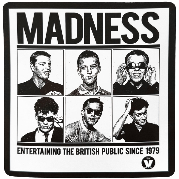 Madness - Entertaining Since 1979 Sticker ryhmässä MERCHANDISE / Merch / Kommande / Pop-Rock @ Bengans Skivbutik AB (5680998)