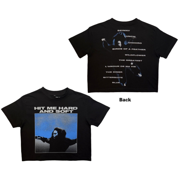 Billie Eilish - Hmhas Tracklist Lady Bl Crop Top ryhmässä MERCHANDISE / T-paita / Kommande / Pop-Rock @ Bengans Skivbutik AB (5681146r)