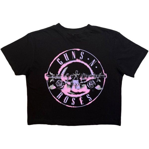 Guns N Roses - Pink Bullet Lady Bl Crop Top ryhmässä MERCHANDISE / T-paita / Kommande / Hårdrock @ Bengans Skivbutik AB (5681160r)