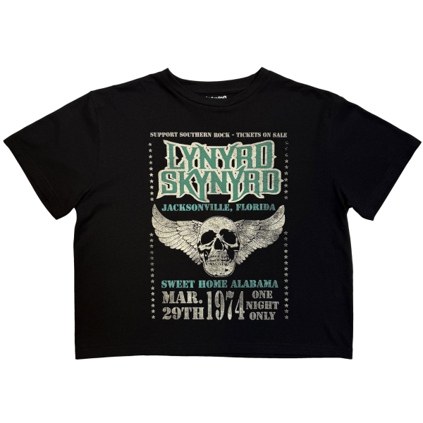 Lynyrd Skynyrd - Winged Skull Lady Bl Crop Top ryhmässä MERCHANDISE / T-paita / Kommande / Pop-Rock @ Bengans Skivbutik AB (5681168r)