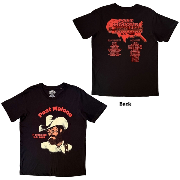 Post Malone - U.S. Tour Uni Bl T-Shirt ryhmässä MERCHANDISE / T-paita / Kommande / RnB-Soul @ Bengans Skivbutik AB (5681183r)
