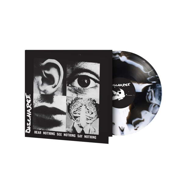 Discharge - Hear Nothing See Nothing Say Nothing (White & Black Swirl Vinyl LP) ryhmässä ME SUOSITTELEMME / Perjantain julkaisut / 2026-09-18 @ Bengans Skivbutik AB (5681651)