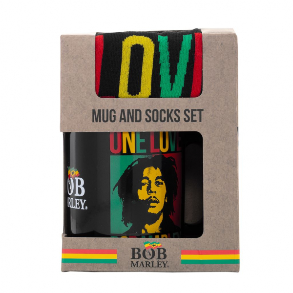 Bob Marley  - One Love Mug & Sock Set ryhmässä MERCHANDISE / Merch / Reggae @ Bengans Skivbutik AB (5683290)