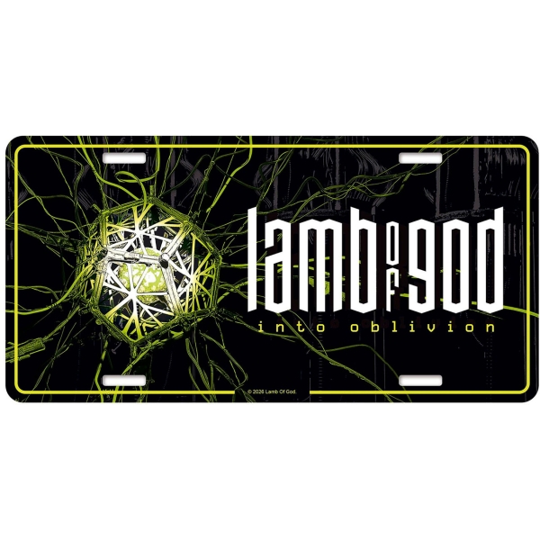 Lamb Of God  - Into Oblivion Number Plate ryhmässä MERCHANDISE / Merch / Kommande / Hårdrock @ Bengans Skivbutik AB (5683341)