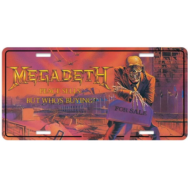 Megadeth - Peace Sells Number Plate ryhmässä MERCHANDISE / Merch / Nyheter / Hårdrock @ Bengans Skivbutik AB (5683342)