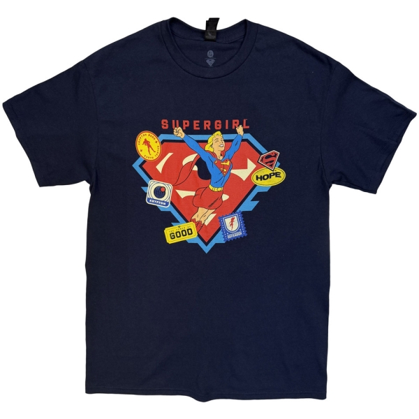 Supergirl The Movie - Stickers Uni Navy T-Shirt ryhmässä MERCHANDISE / T-paita / Soundtrack @ Bengans Skivbutik AB (5683532r)