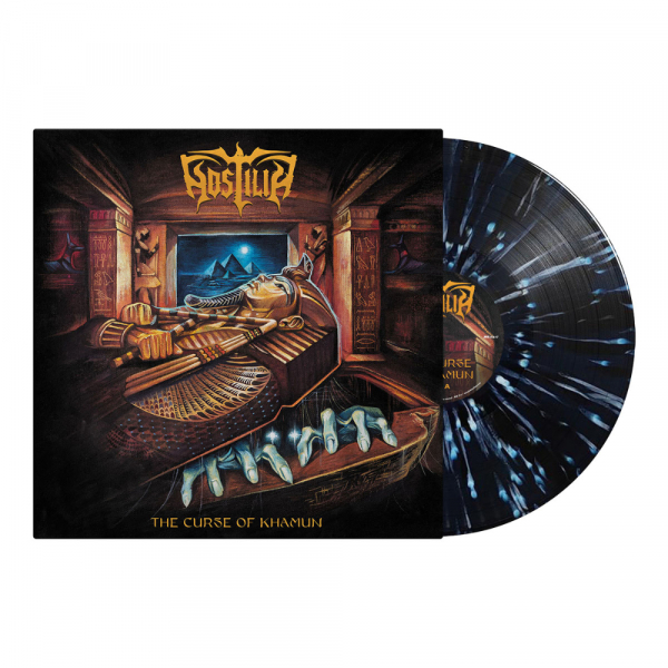 Hostilia - The Curse Of Khamun (Dark Night Blue Splatter Vinyl LP - Bengans Edition!) ryhmässä VINYYLI / Kommande / Hårdrock @ Bengans Skivbutik AB (5684497)
