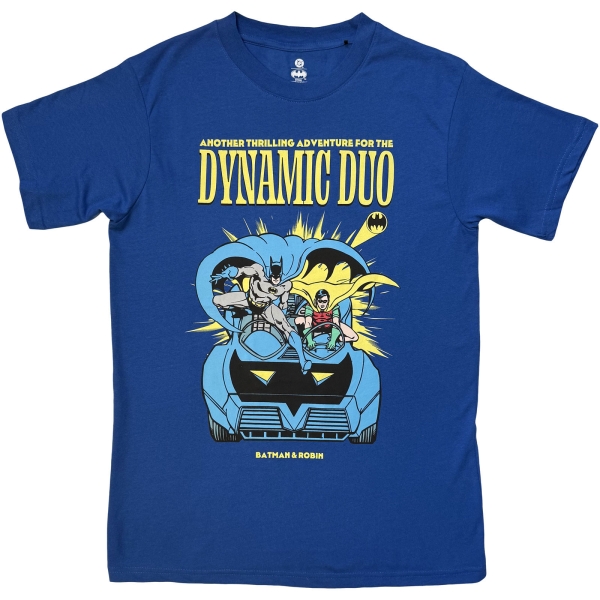 Batman - Batman & Robin Dynamic Duo Uni Blue T-Shirt ryhmässä MERCH / Vaatteet / T-paidat @ Bengans Skivbutik AB (5685404r)