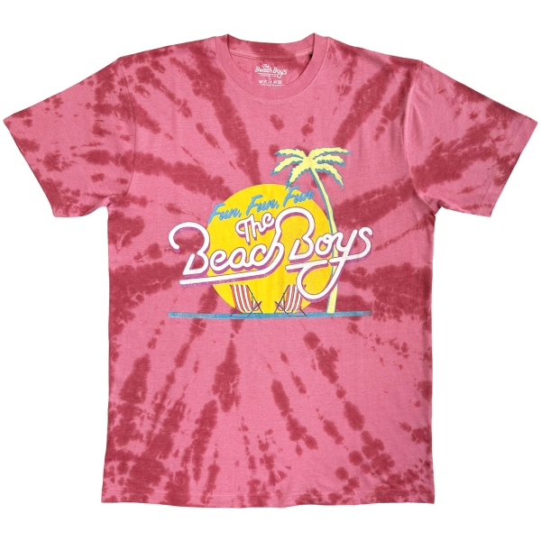 Beach Boys - Fun, Fun, Fun Uni Red Dipdye T-Shirt ryhmässä MERCH / Vaatteet / T-paidat @ Bengans Skivbutik AB (5685406r)