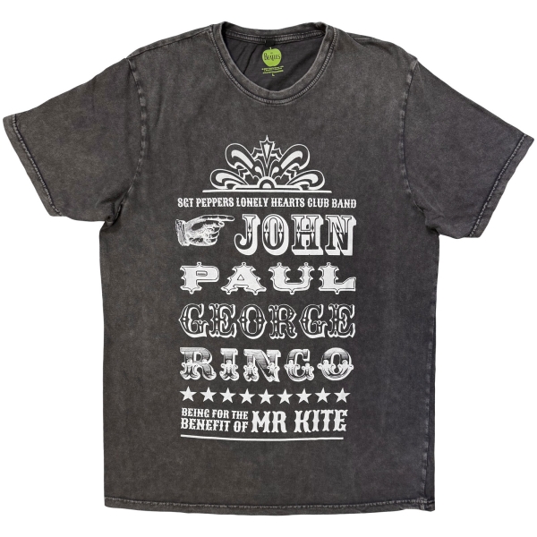 The Beatles - Mr Kite Stone Wash Uni Char T-Shirt ryhmässä MERCH / Vaatteet / T-paidat @ Bengans Skivbutik AB (5685409r)