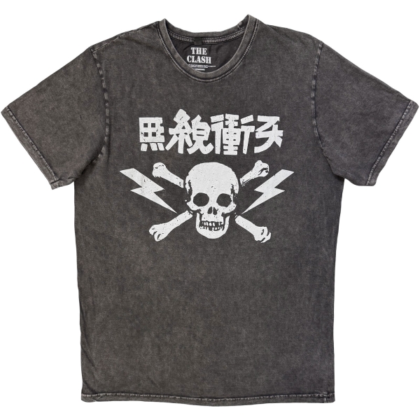 The Clash - Japan Text Stone Wash Uni Char T-Shirt ryhmässä MERCH / Vaatteet / T-paidat @ Bengans Skivbutik AB (5685423r)