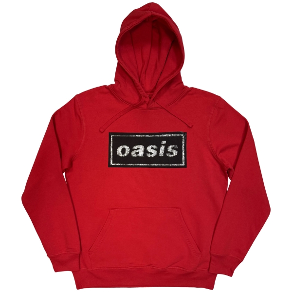Oasis - Stencil Logo Uni Red Hoodie ryhmässä MERCH / Vaatteet / Hupparit @ Bengans Skivbutik AB (5685473r)