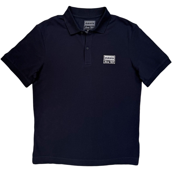 Oasis - Live '25 Lockup Uni Navy Polo Piké ryhmässä MERCH / Vaatteet / Kauluspaidat & pikeepaidat @ Bengans Skivbutik AB (5685481r)