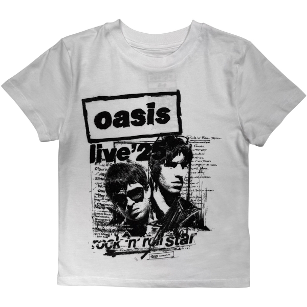Oasis - Live '25 Rock N Roll Star Boys Wht T-Shirt ryhmässä MERCH / Vaatteet / Lastenvaatteet @ Bengans Skivbutik AB (5685491r)