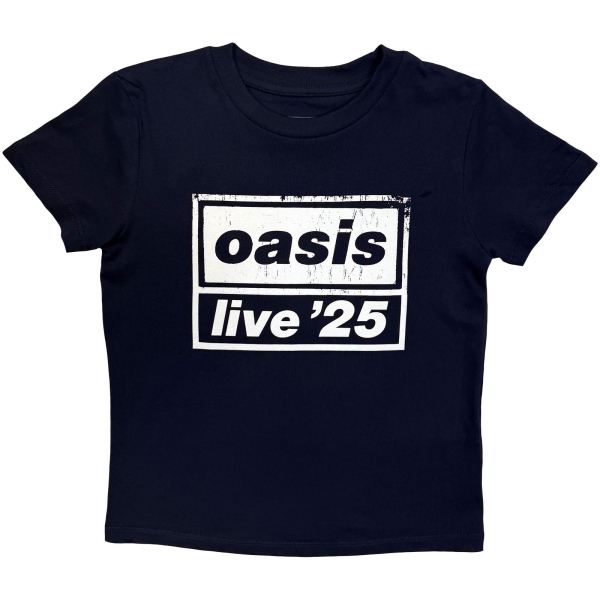 Oasis - Live '25 Distressed Lockup Boys Navy T-Shirt ryhmässä MERCH / Vaatteet / Lastenvaatteet @ Bengans Skivbutik AB (5685496r)
