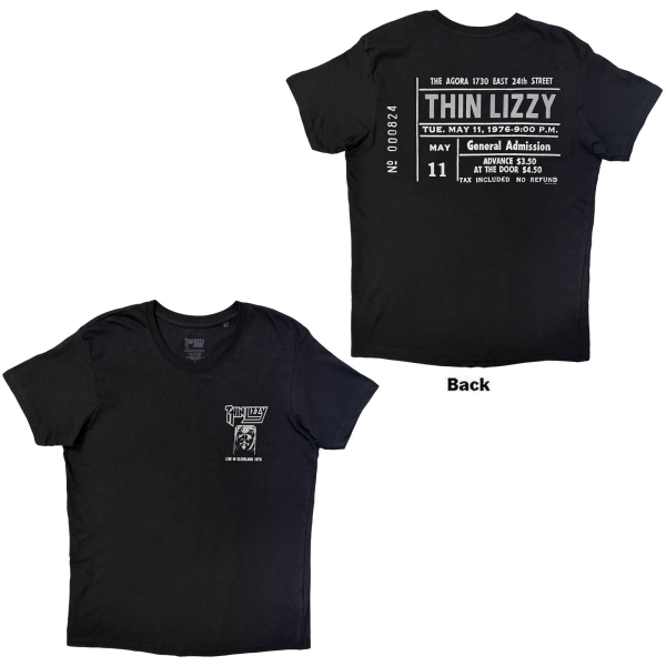 Thin Lizzy - Cleveland 76 Ticket Uni Bl T-Shirt ryhmässä MERCH / Vaatteet / T-paidat @ Bengans Skivbutik AB (5685532r)