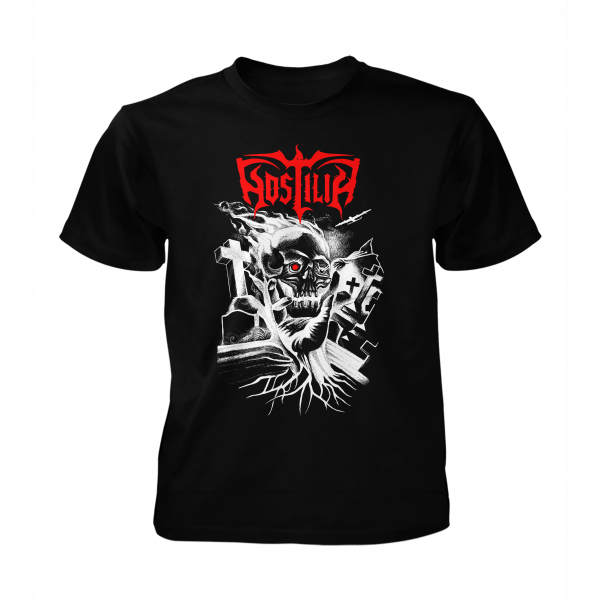 Hostilia - Face The Fire - Black (T-Shirt) ryhmässä MERCHANDISE / T-paita / Heavy Metal @ Bengans Skivbutik AB (5685549r)