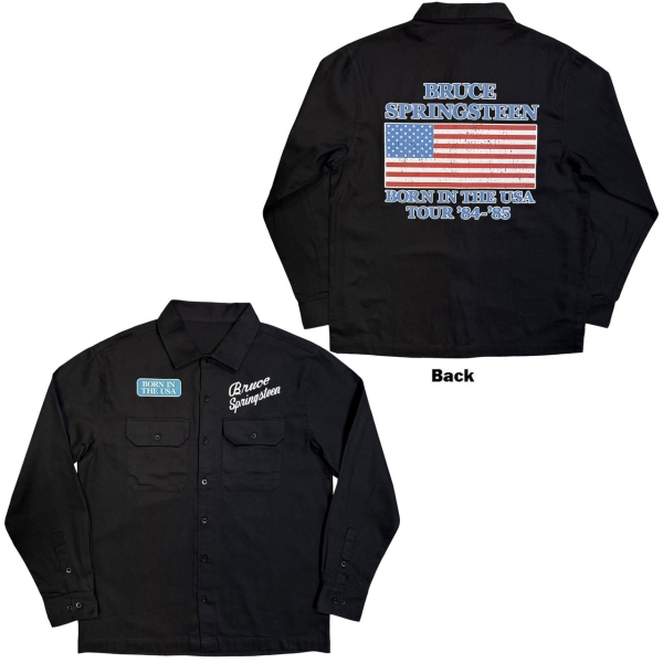 Bruce Springsteen - Born In The Usa Flag Uni Bl Casual Shirt ryhmässä MERCHANDISE / Kauluspaita / / @ Bengans Skivbutik AB (5686954r)