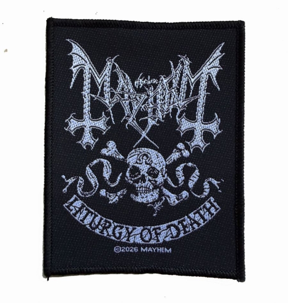 Mayhem - Patch Skull Omega (10,2 Cm X 8 Cm) ryhmässä MERCHANDISE / Accessoarer / Kommande / Hårdrock @ Bengans Skivbutik AB (5691956)
