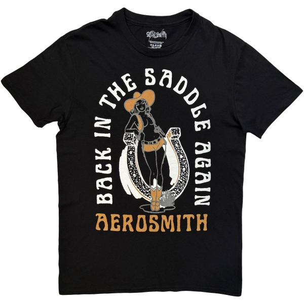 Aerosmith - Back In The Saddle Uni Bl T-Shirt ryhmässä MERCHANDISE / T-paita / Nyheter / Hårdrock @ Bengans Skivbutik AB (5692972r)