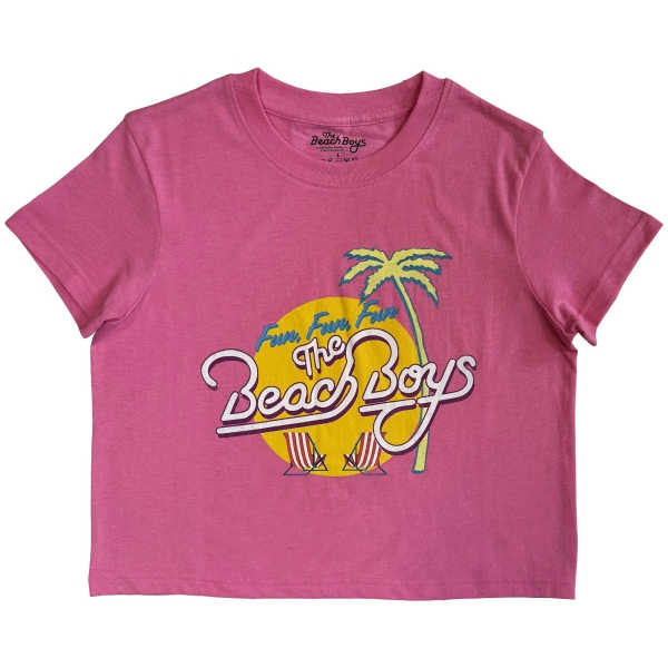 Beach Boys - Fun, Fun, Fun Lady Pink Crop Top ryhmässä MERCHANDISE / T-paita / Nyheter / Pop-Rock @ Bengans Skivbutik AB (5692973r)