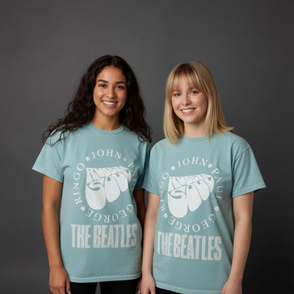 The Beatles - Rubber Soul Circle Unplugged Lady Blue T-Shirt ryhmässä MERCHANDISE / T-paita / Nyheter / Pop-Rock @ Bengans Skivbutik AB (5692976r)