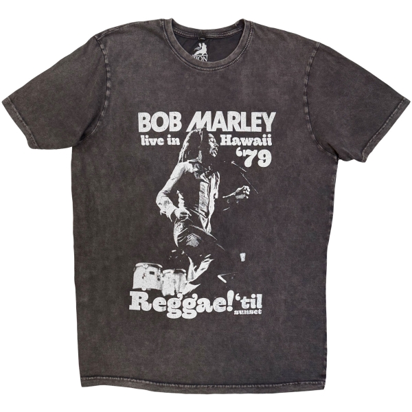 Bob Marley - Hawaii Stone Wash Uni Char T-Shirt ryhmässä MERCHANDISE / T-paita / Nyheter / Reggae @ Bengans Skivbutik AB (5692979r)