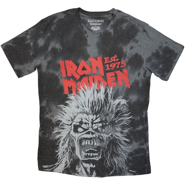 Iron Maiden - Jumbo Scream Head Uni Bl Dip-Dye T-Shirt ryhmässä MERCHANDISE / T-paita / Nyheter / Hårdrock @ Bengans Skivbutik AB (5692997r)