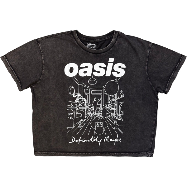 Oasis - Dm Line Drawing Stone Wash Lady Char Crop Top ryhmässä MERCHANDISE / T-paita / Nyheter / Pop-Rock @ Bengans Skivbutik AB (5693014r)
